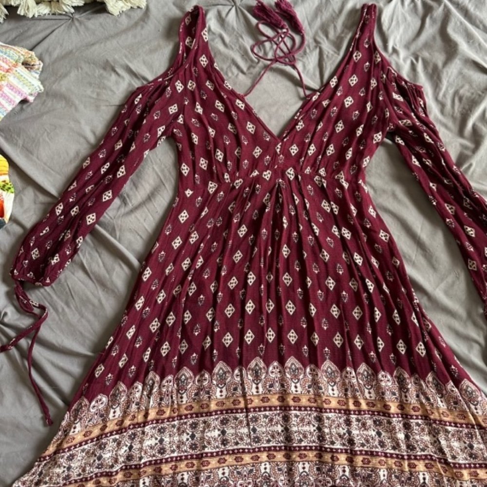 Brigitte Bailey Femi boho mini dress with cutouts